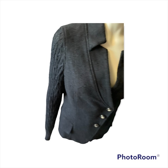 Max Mara Asymmetrical Black Wool Blazer - Sz Large - Picture 4 of 10